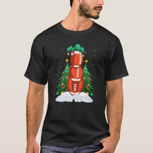 Rugy Snowman Football Spieler Premium T-Shirt (Vorderseite)