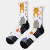 ruhbare Cartoon Cat Socks - Spaß & Stilvoll Socken (Links)