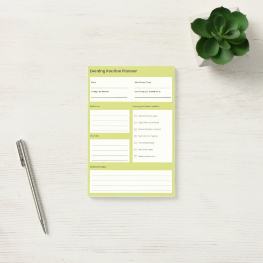 Ruhe-Abendroutine-Planer Post-it Klebezettel (Büro)