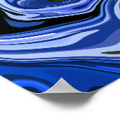 Ruhe Abstrakte Fluid Art mit Coolen Tonen Poster (Ecke)