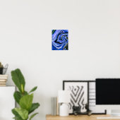Ruhe Abstrakte Fluid Art mit Coolen Tonen Poster (Heimbüro)
