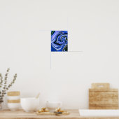 Ruhe Abstrakte Fluid Art mit Coolen Tonen Poster (Küche)