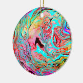 Ruhe Abstrakte Fluid Kunst Weihnachten Keramik Ornament (Links)