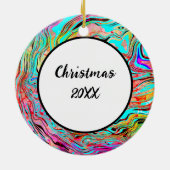 Ruhe Abstrakte Fluid Kunst Weihnachten Keramik Ornament (Hinten)