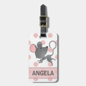 Ruhe als Maus Niedliche Polka Dots Personalisiert Gepäckanhänger (Vorderseite vertikal)