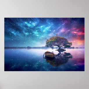 Ruhe am Lago Nature Fantastische Landschaft Kunst, Poster