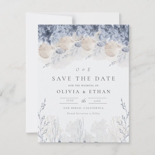 Ruhe am Meer Hochzeit retten Datum Save The Date (Vorderseite)