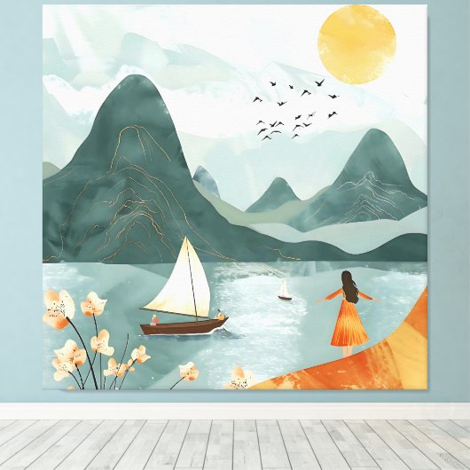 Ruhe am Meer Leinwanddruck (Insitu (Holzboden))