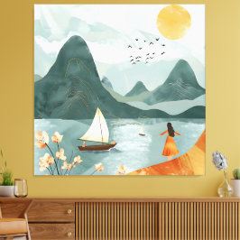 Ruhe am Meer Leinwanddruck