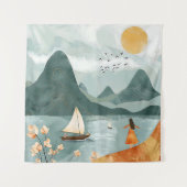 Ruhe am Meer Wandteppich (Vorderseite)