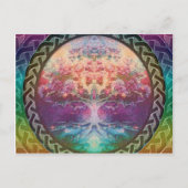 Ruhe-Baum des Lebens in den Regenbogen-Farben Postkarte (Vorderseite)