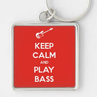 Ruhe behalt und Bass spielen Schlüsselanhänger