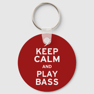 Ruhe behalt und Bass spielen Schlüsselanhänger