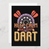 Ruhe behalt und Dart spielen Einladung (Vorne/Hinten)