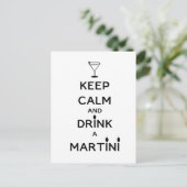 Ruhe behalt und Drink A Martini Postkarte (Stehend Vorderseite)