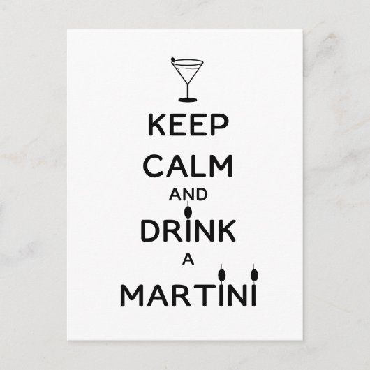 Ruhe behalt und Drink A Martini Postkarte (Vorderseite)