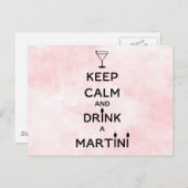 Ruhe behalt und Drink A Martini Postkarte (Vorne/Hinten)