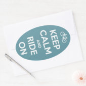 Ruhe behalt und Fahrt auf blau Ovaler Aufkleber (Umschlag)