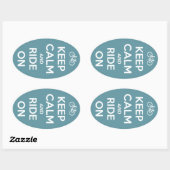 Ruhe behalt und Fahrt auf blau Ovaler Aufkleber (Blatt)