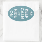 Ruhe behalt und Fahrt auf blau Ovaler Aufkleber (Tasche)