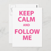 Ruhe behalt und folge mir postkarte (Vorne/Hinten)
