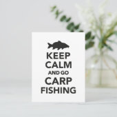 "Ruhe Behalt und Karpfenangeln gehen" Postkarte (Stehend Vorderseite)