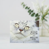 Ruhe behalt und Meow On Postkarte (Stehend Vorderseite)