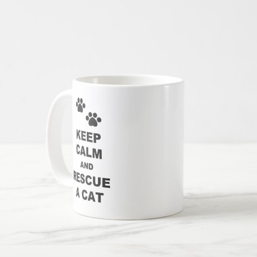 Ruhe behalt und Rettung einer Katze Kaffeetasse (Vorderseite Links)