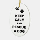 Ruhe behalt und Rettung eines Hundes Keramik Ornament (Links)