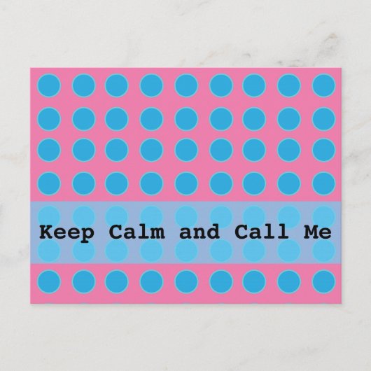 Ruhe behalt und ruf mich an postkarte (Vorderseite)