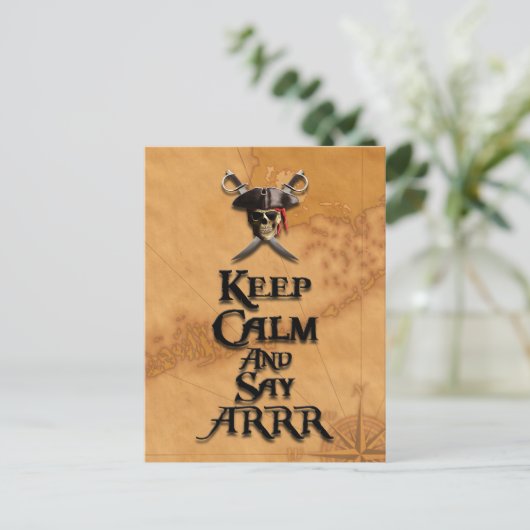 Ruhe behalt und sage ARRR Postkarte (Stehend Vorderseite)