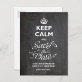 Ruhe behalt und Save the Date locker Script Funny Ankündigungspostkarte (Vorne/Hinten)