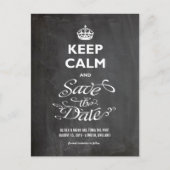 Ruhe behalt und Save the Date locker Script Funny Ankündigungspostkarte (Vorderseite)