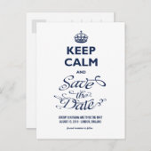 Ruhe behalt und Save the Date locker Script Funny Ankündigungspostkarte (Vorne/Hinten)