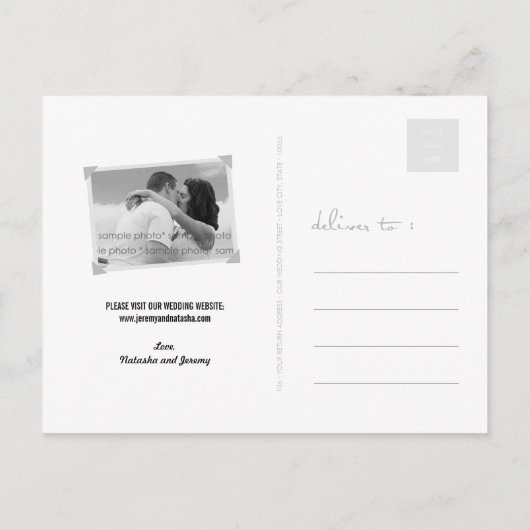 Ruhe behalt und Save the Date locker Script Funny Ankündigungspostkarte (Rückseite)