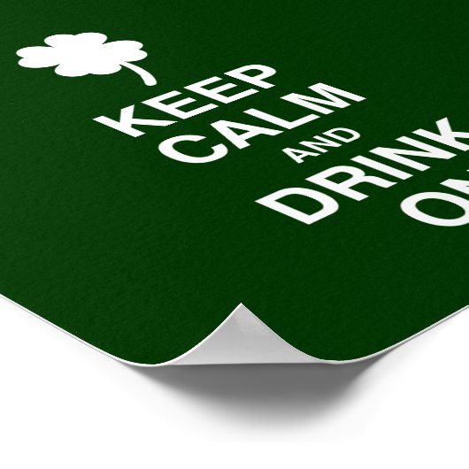 Ruhe behalt und trinken poster (Ecke)