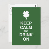 Ruhe behalt und trinken postkarte (Vorne/Hinten)