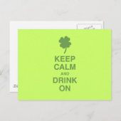 Ruhe behalt und trinken postkarte (Vorne/Hinten)