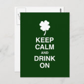 Ruhe behalt und trinken postkarte (Vorne/Hinten)