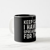 Ruhe behalten, dafür habe ich eine Tabelle Zweifarbige Tasse (Vorderseite Links)