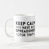 Ruhe behalten habe ich dafür eine Tabelle Kaffeetasse (Links)