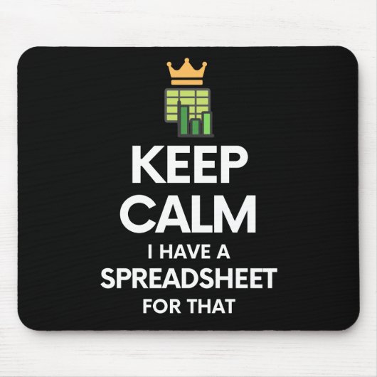 Ruhe behalten habe ich dafür eine Tabelle - Spread Mousepad (Vorne)