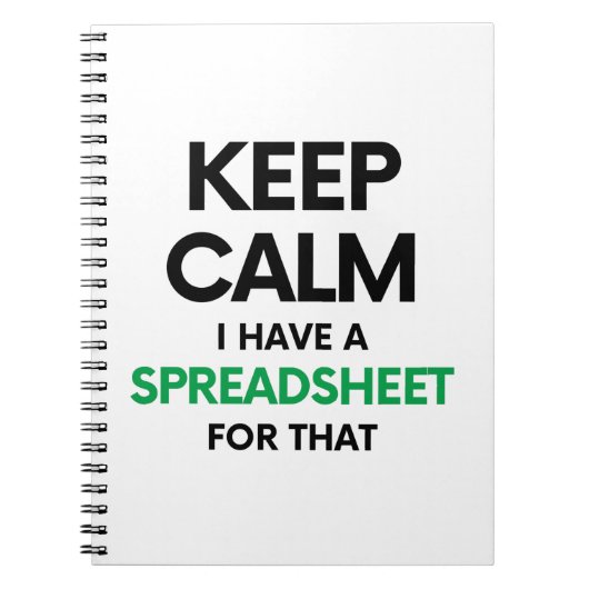 Ruhe behalten habe ich dafür eine Tabelle - Spread Notizblock (Vorderseite)