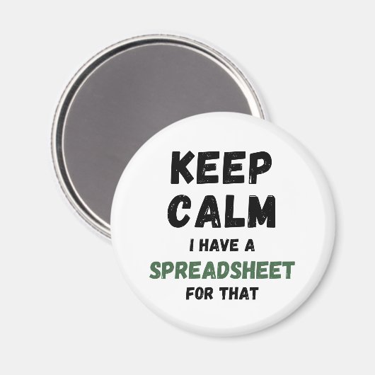 Ruhe behalten habe ich eine Tabelle für das - Exce Magnet (Vorderseite/Rückseite)