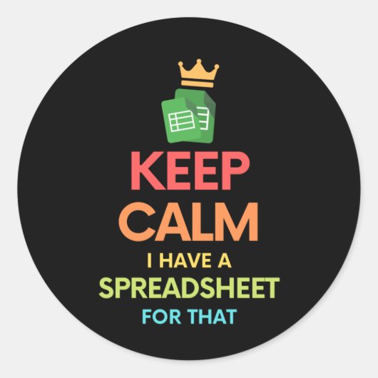 Ruhe behalten habe ich eine Tabelle für diesen Cla Runder Aufkleber (Vorderseite)