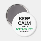 Ruhe behalten habe ich eine Tabellenkalkulation da Magnet (Vorderseite/Rückseite)