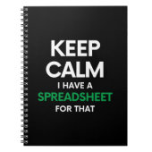 Ruhe behalten habe ich eine Tabellenkalkulation da Notizblock (Vorderseite)