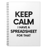 Ruhe behalten habe ich eine Tabellenkalkulation da Notizblock (Vorderseite)