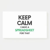 Ruhe behalten habe ich eine Tabellenkalkulation da Post-it Klebezettel (Vorderseite)