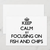 Ruhe behalten, indem Fisch und Chips im Mittelpunk (Vorne/Hinten)
